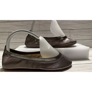 Yosi‎ Samara Size 7  Foldable Ballet Flats Metallic Bronze/rose Gold